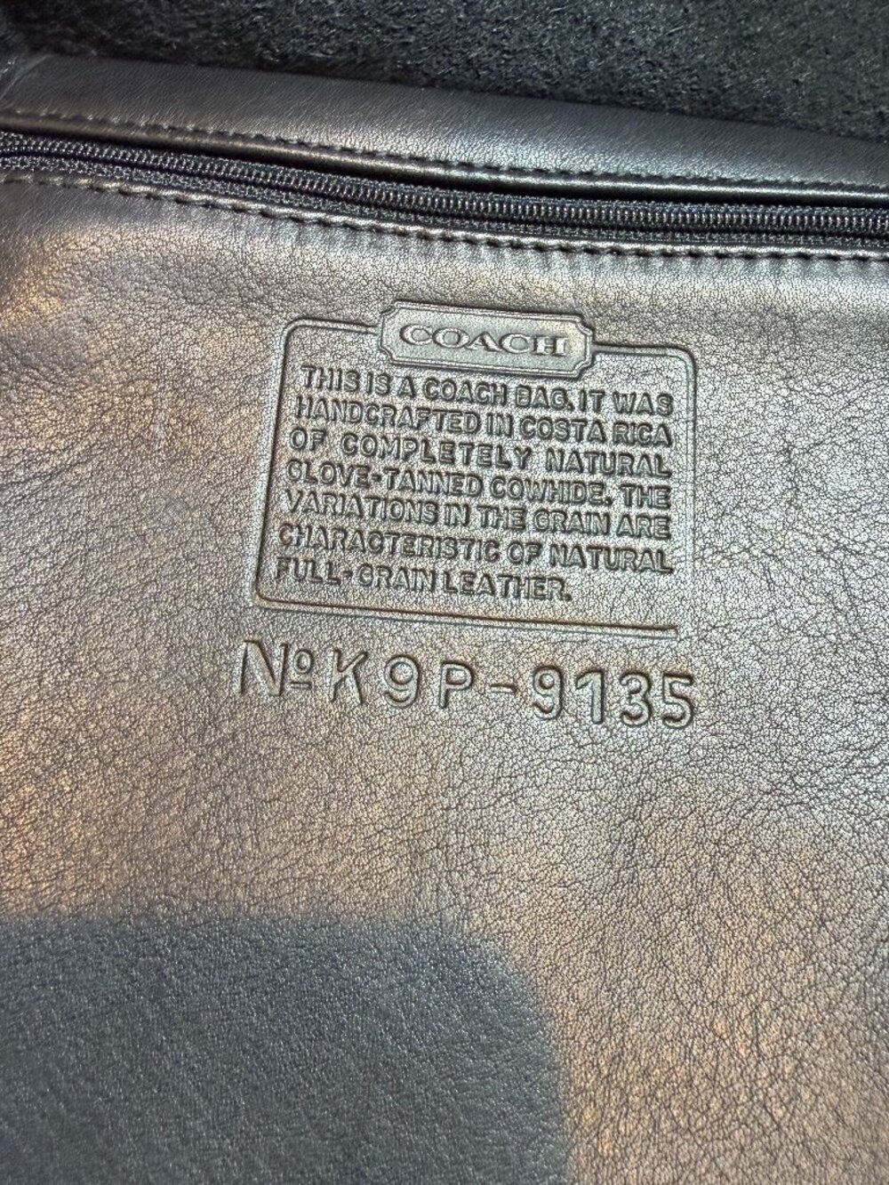 Vintage Coach Black Leather Hippie Flap Crossbody Bag 9135 - Picture 9 of 11